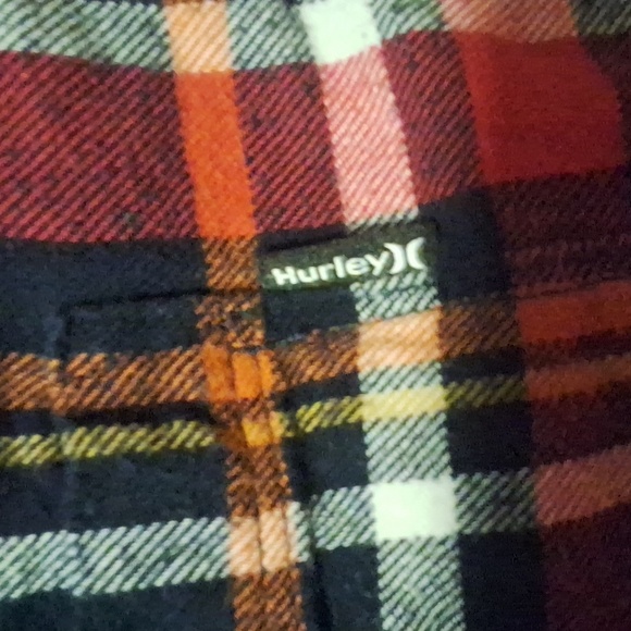 Hurley, long sleeve button up flannel T-shirt size men's large. - Picture 2 of 11